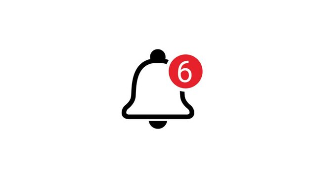 animated notification bells, numbers one through ten