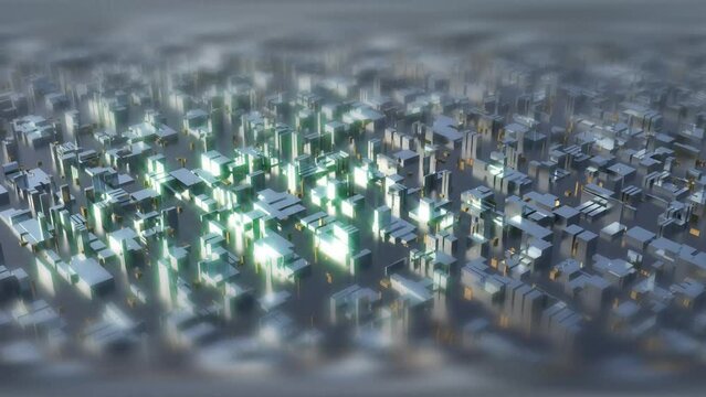 Microcircuits close view CPU GPU neon lights