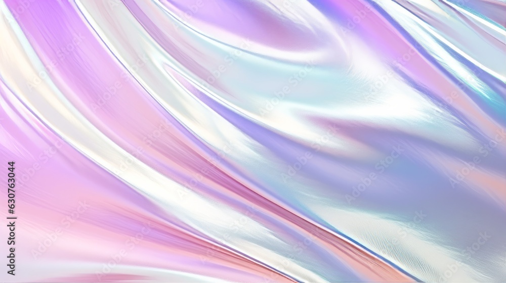 Poster white abstract holographic background. holograph color texture with foil effect. ai generative.