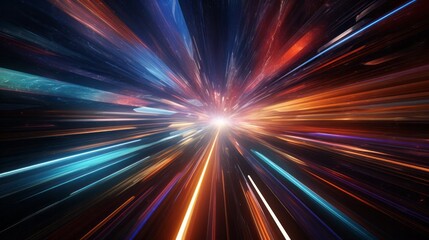 Travelling through a time tunnel with a galaxy. Generative AI