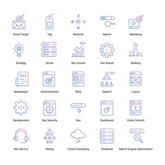 Marketing and Seo related icon set