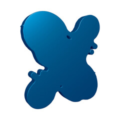 3D blue alphabet letter x for education and text concept