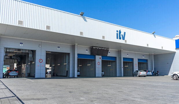 "Seville, Andalusia, Spain"; 01-08-2023: Vehicles technical inspection center, ITV. Certifying entity for cars checks control in Spain.