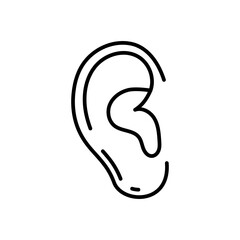 Ear icon in vector. Illustration