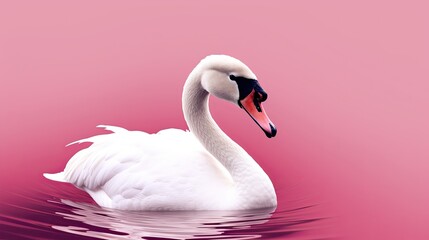 Fototapeta premium swan in pink background