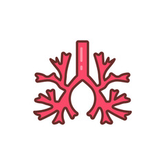 Bronchus icon in vector. Illustration