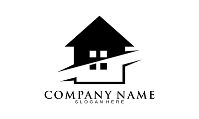Home building illustration vector logo