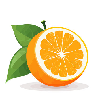 Orange icon. Orange image isolated. Sliced orange in flat design.