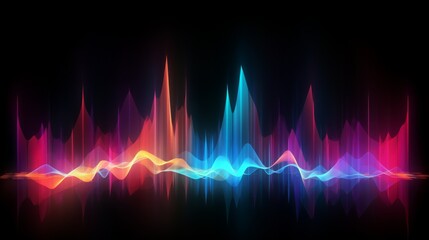 Equalizer effect neon music wave. AI generative.