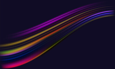 Dark abstract wavy layered multi colors background. Vector 3d illustration.