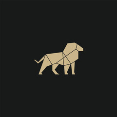Lion geometric logo icon design template