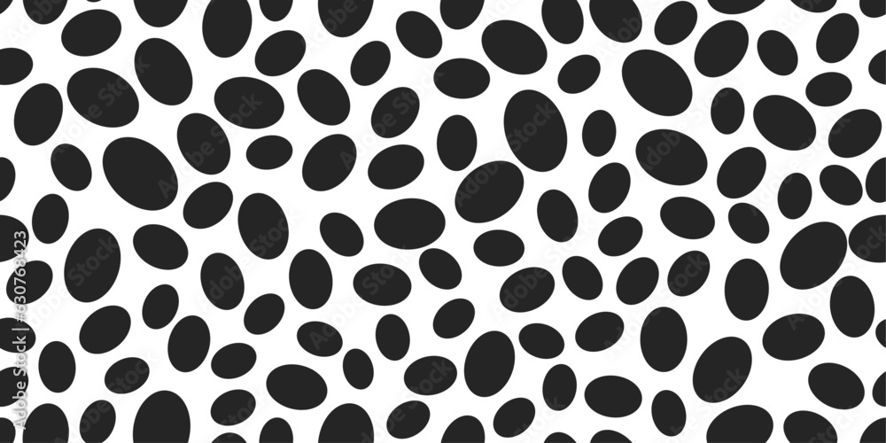 Poster black ovals, spotted simple and vector pattern. monochrome pattern of simple spots. seamless pattern