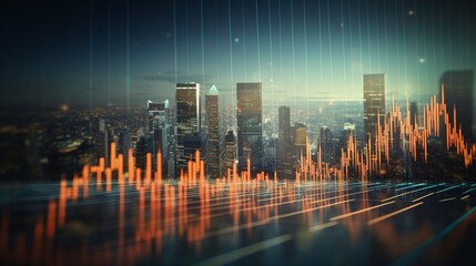 Stock market trading investment candlestick. AI generative.