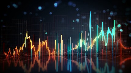 Stock market trading investment candlestick. AI generative.