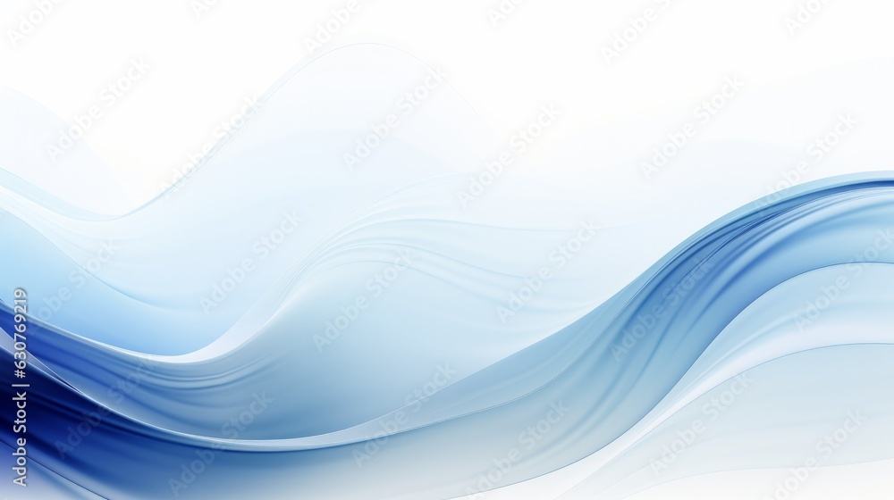 Poster blue abstract wave background with white background. ai generative.