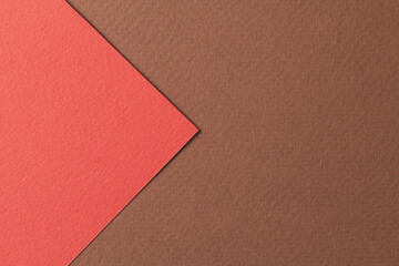 Fototapeta premium Rough kraft paper background, paper texture brown red colors. Mockup with copy space for text.