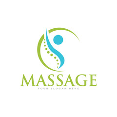 Fototapeta premium Body Massage Logo Design Illustration