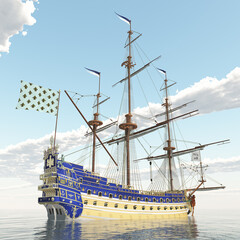 Französisches Flaggschiff Soleil Royal aus dem 17. Jahrhundert - 630769497