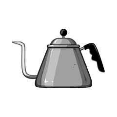metal steel drip kettle cartoon. stainless tea, pot boiler, silver object metal steel drip kettle sign. isolated symbol vector illustration