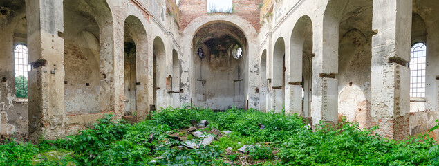 Interior of the old ruined church.