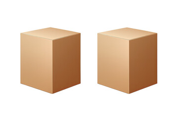 transparent of a mock-up template showcasing a cardboard box packaging for cube-shaped products. The illustration is set against a white background, perfect for your design.