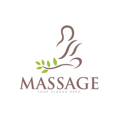 Body Massage Logo Design Illustration