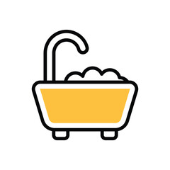 Bath icon vector stock illustration.