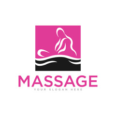 Body Massage Logo Design Illustration