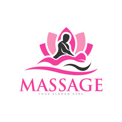 Body Massage Logo Design Illustration