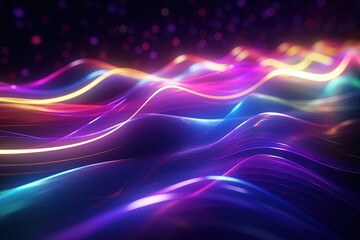 abstract futuristic background with pink blue glowing neon moving high speed wave lines and bokeh lights. Data transfer concept Fantastic wallpaper