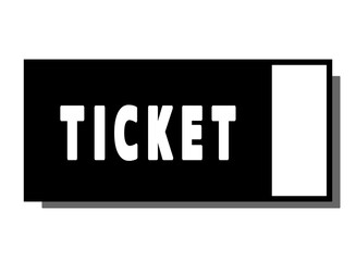 シンプルなチケット　右に縦線　黒い影