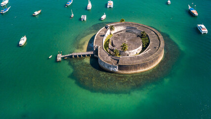 City of Salvador in Bahia. Aerial view. Forte Sao Marcelo