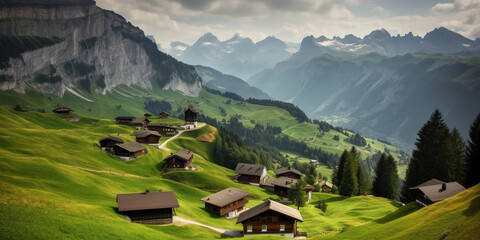 Switzerland  mountains during summer 