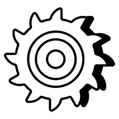 Editable design icon of circular saw
