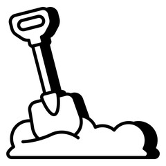 Editable design icon of digging