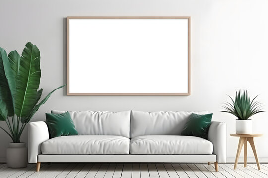 Polished and Artistic Lighting Picture Frame Mockup, generative, ai