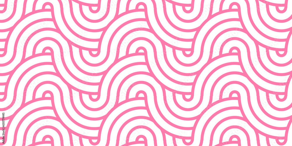 Poster seamless pink pattern with circles fabric curl backdrop. seamless overloping pattern with waves patt