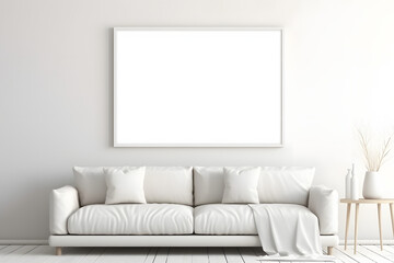 Modern Living Room with Sophisticated Frame Picture Frame Mockup, generative, ai
