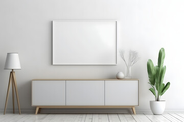 Clean and Harmonious Decor Picture Frame Mockup, generative, ai