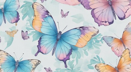 Fototapeta na wymiar seamless pattern with butterflies, abstract background of butterflies