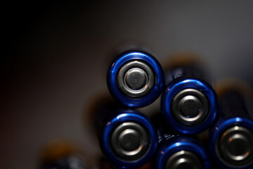 Alkaline rechargeable batteries AA macro view high quality big size prints wall posters for modules...