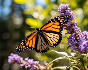 A photorealistic image of a super macro shot of Monarch butterfly,  macro lens, emphasizing the detail and realism of image. Generative AI
