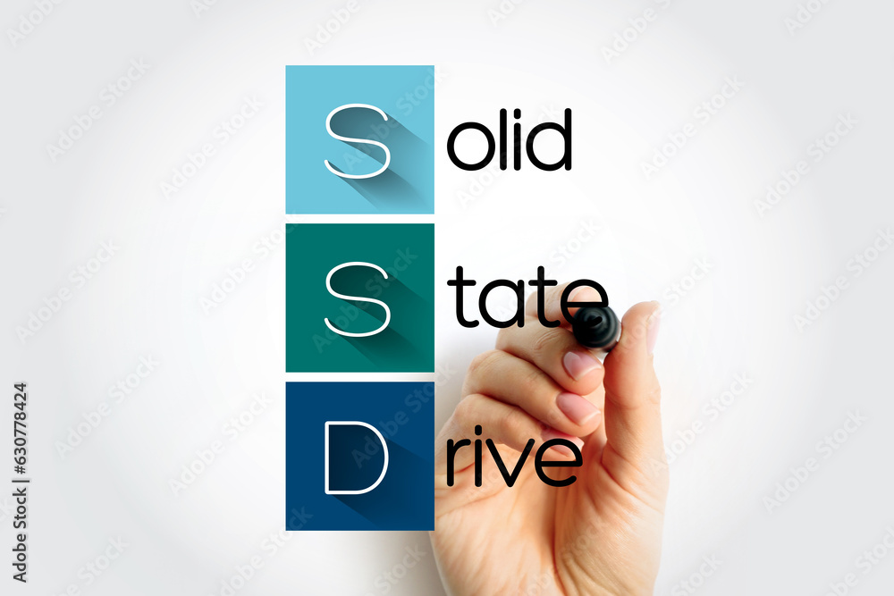 Poster ssd solid state drive - solid-state storage device that uses integrated circuit assemblies to store 