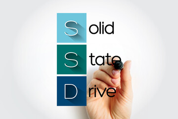 SSD Solid State Drive - solid-state storage device that uses integrated circuit assemblies to store...