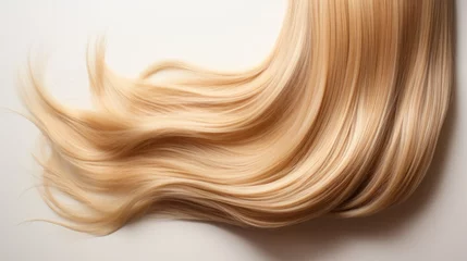 Foto auf Acrylglas Schönheitssalon blonde hair for wigs and for hair extension generative ai