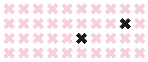 Luxury simple vector background with crosses. Pink geometric abstract frame in a minimalistic style. Use for fabric, invitation, cover, vip card, print, poster and wallpaper.