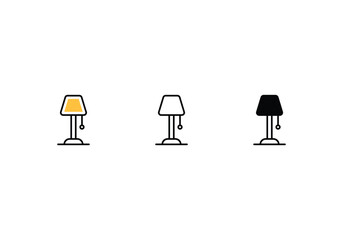 Floor Lamp icons set vector stock illustration.