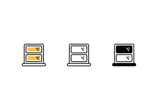 Glasses Window icons set vector stock illustration.