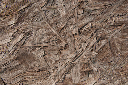 Pressed wood chip board texture. Background of wood chips. Stock