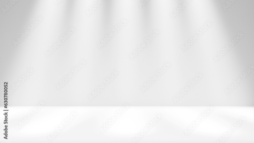 Poster abstract white gray gradient empty studio-room with spotlights with empty floor, empty place and lig